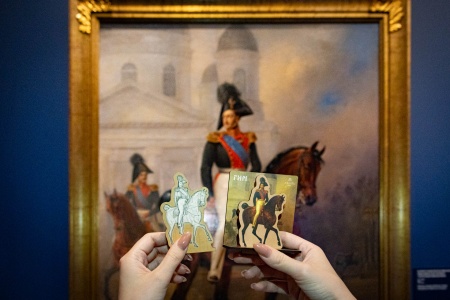 Объемная открытка «Николай I с цесаревичем Александром Николаевичем»